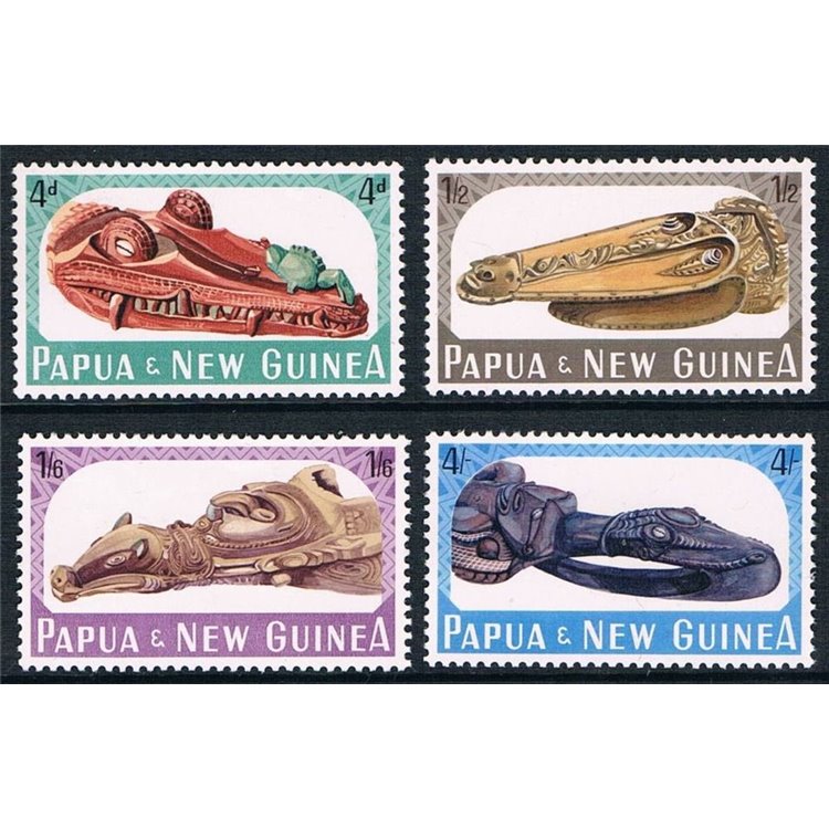 PAPUA NEW GUINEA 1965 Sculptures - Wooden sculptures 4v MNH**