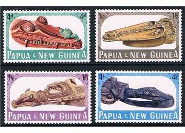 PAPUA NUOVA GUINEA 1965 Sculture - Wooden sculptures 4v MNH**