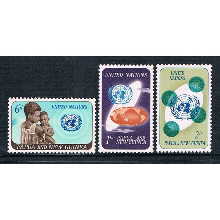 PAPUA NUOVA GUINEA 1965 Nazioni Unite - International co-operation 3v MNH**