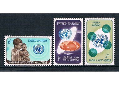 PAPUA NEW GUINEA 1965 United Nations - International cooperation 3v MNH**