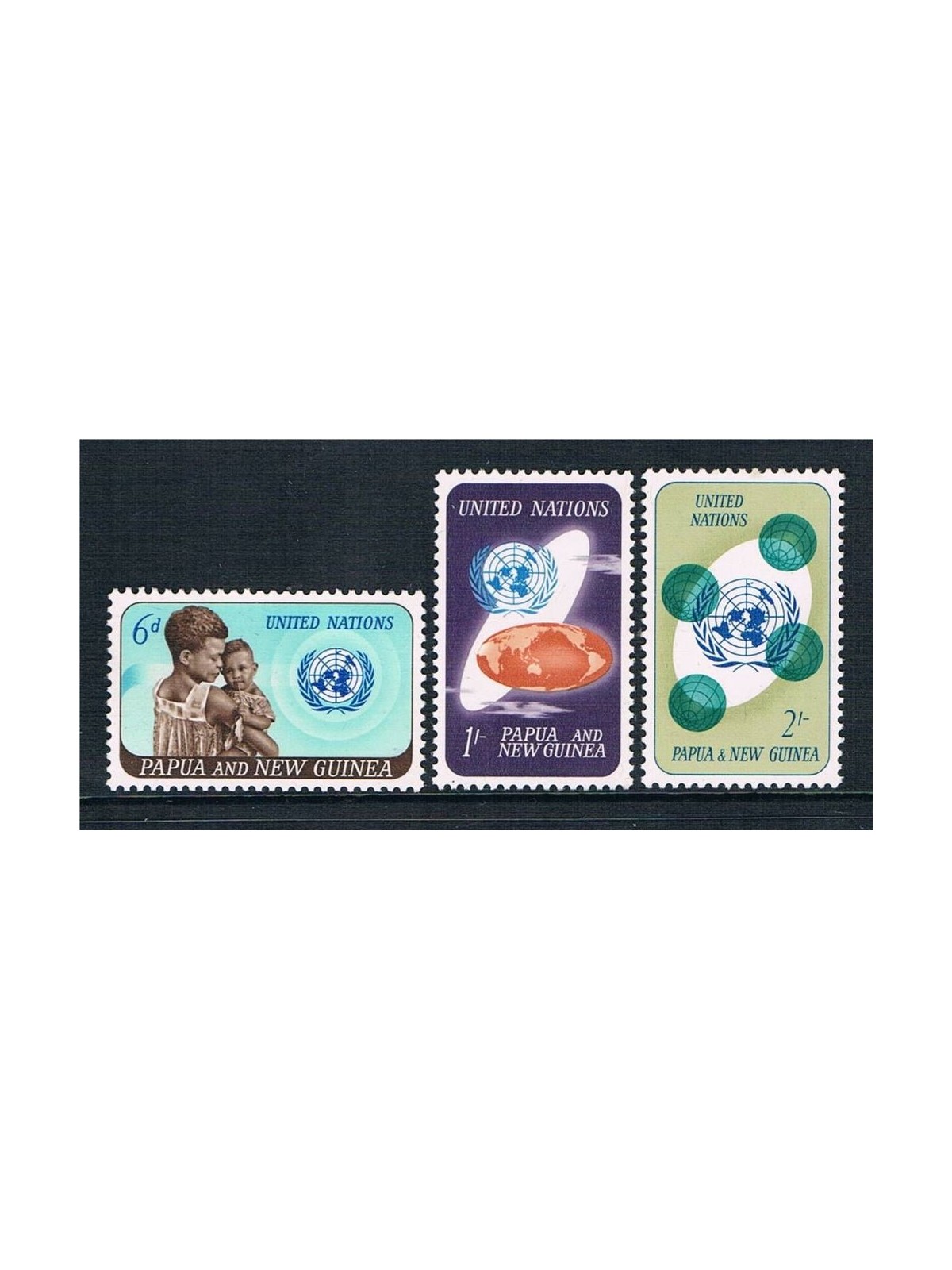 PAPUA NEW GUINEA 1965 United Nations - International cooperation 3v MNH**