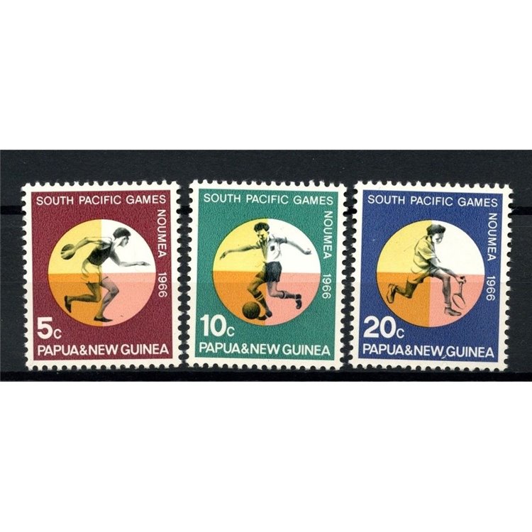 PAPUA NUOVA GUINEA 1966 Giochi sportivi - South pacific games 3v MNH**