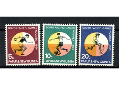 PAPUA NUOVA GUINEA 1966 Giochi sportivi - South pacific games 3v MNH**