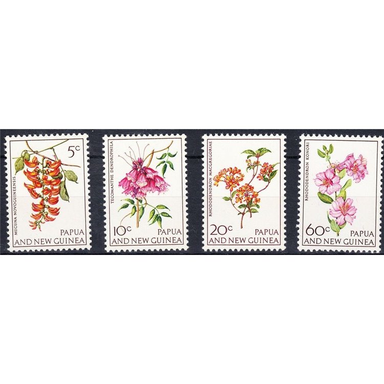 PAPUA NUOVA GUINEA 1966 Fiori - Flowers 4v MNH**