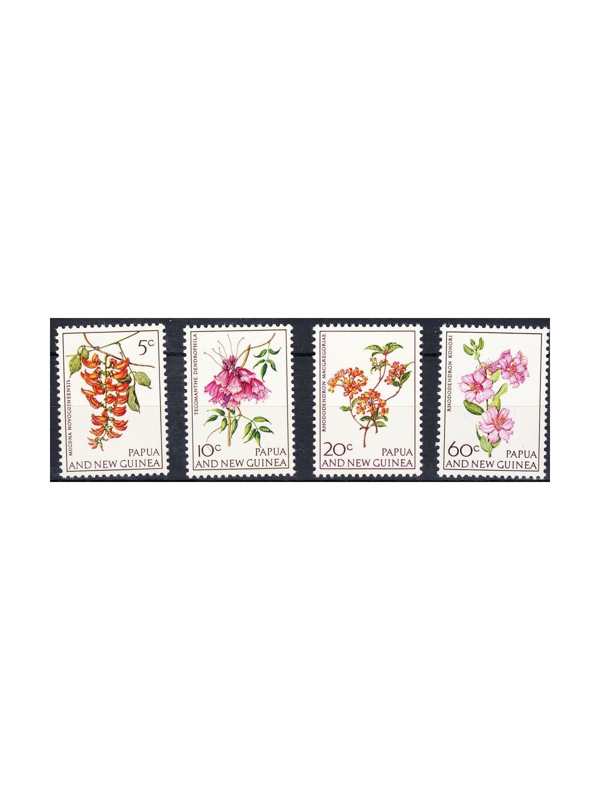 PAPUA NUOVA GUINEA 1966 Fiori - Flowers 4v MNH**