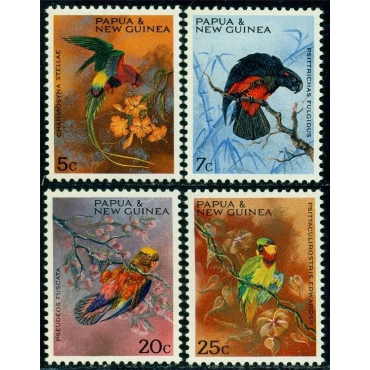 PAPUA NEW GUINEA 1967 Parrots 4v MNH**