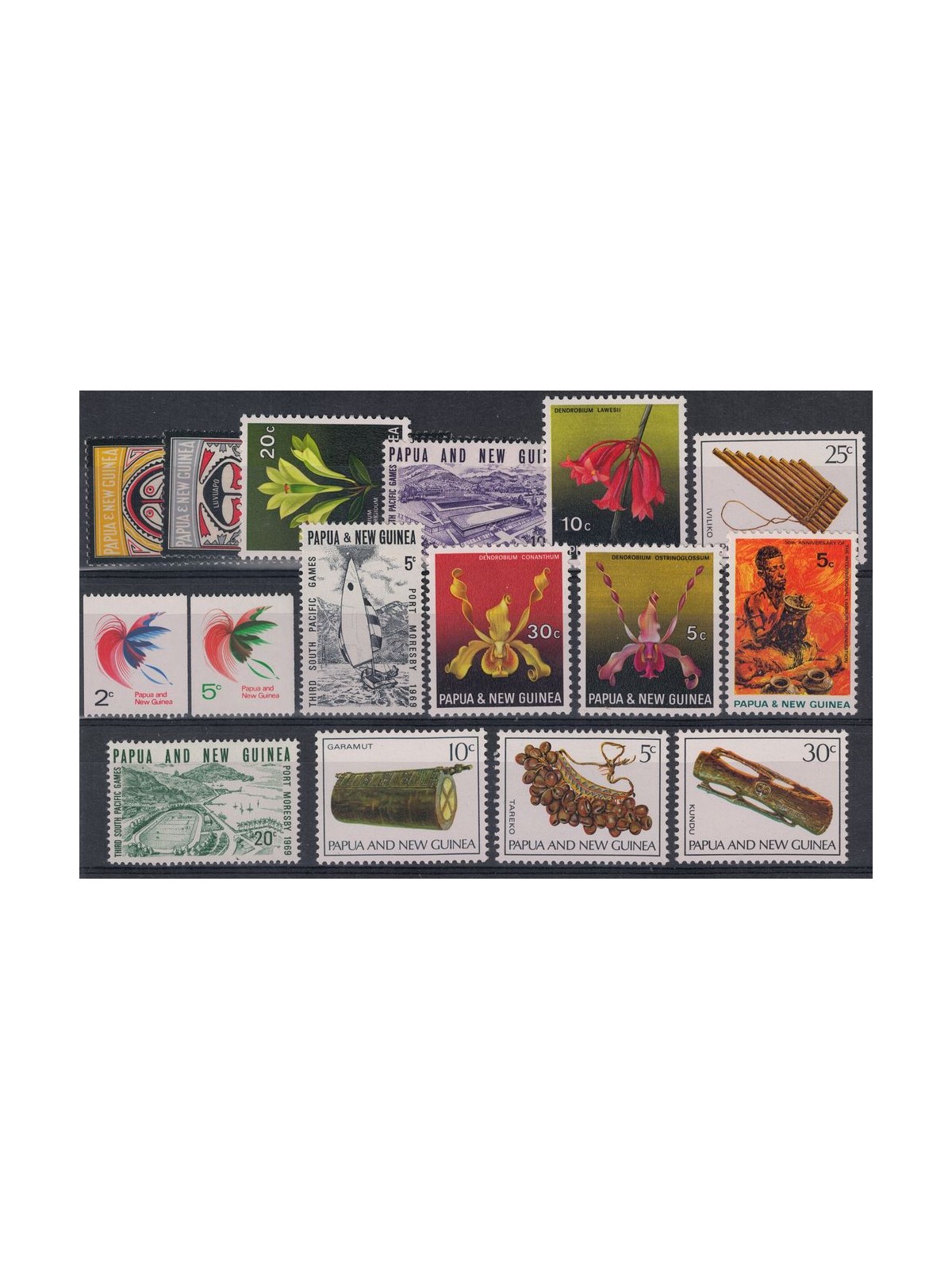 PAPUA NUOVA GUINEA 1969 Annata Completa 16v MNH**