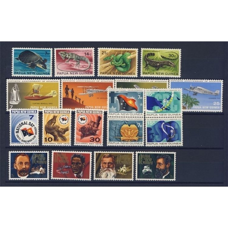 PAPUA NEW GUINEA 1972 Complete YearSet 19v MNH**