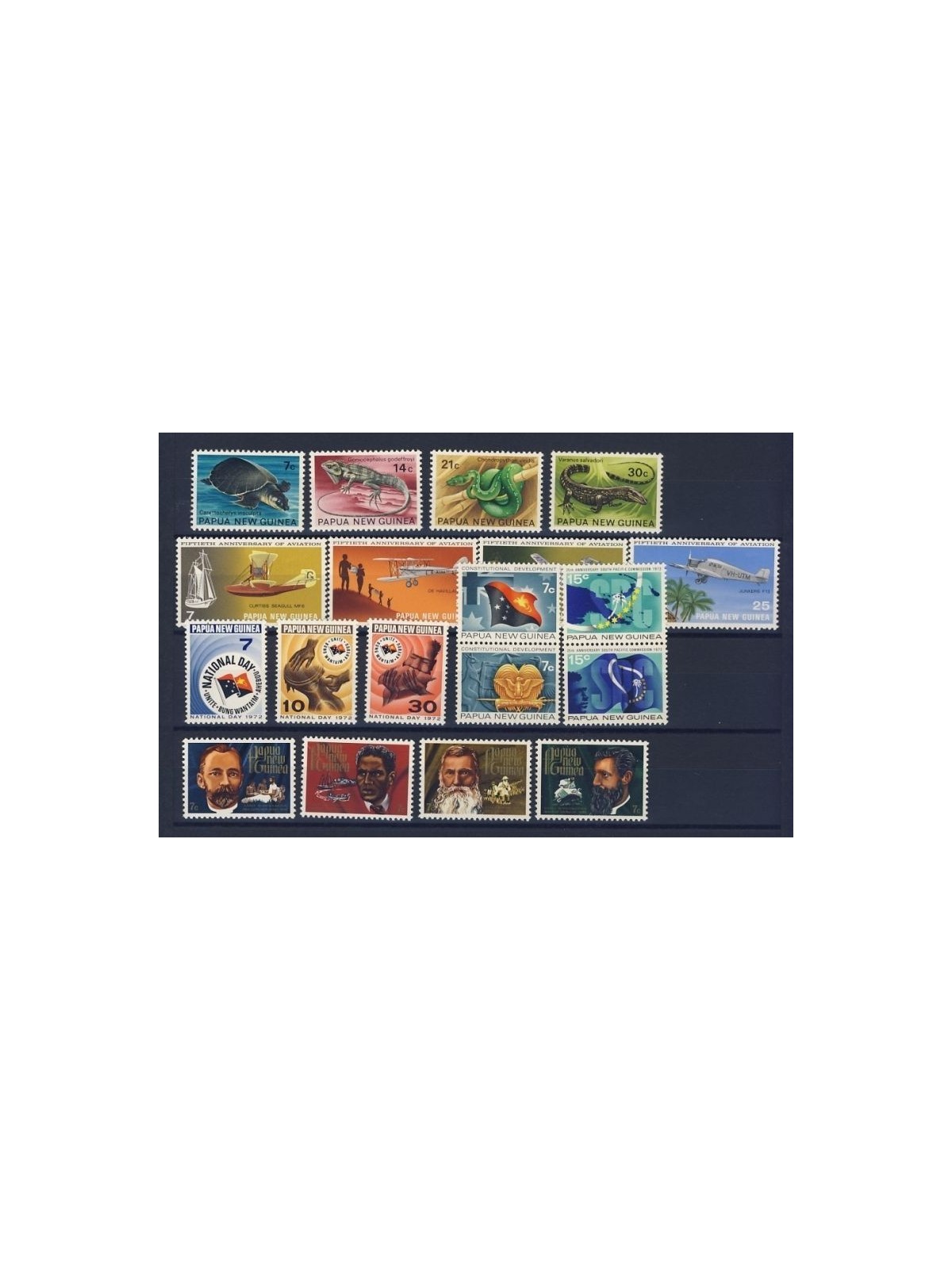 PAPUA NEW GUINEA 1972 Complete YearSet 19v MNH**