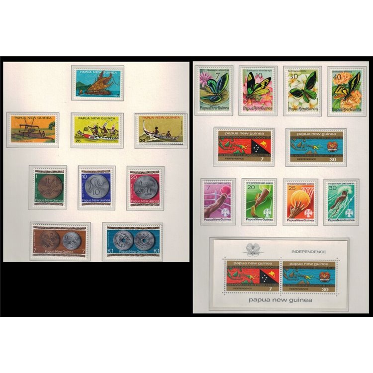 PAPUA NEW GUINEA 1975 Complete YearSet 19v + 1 s/s MNH**