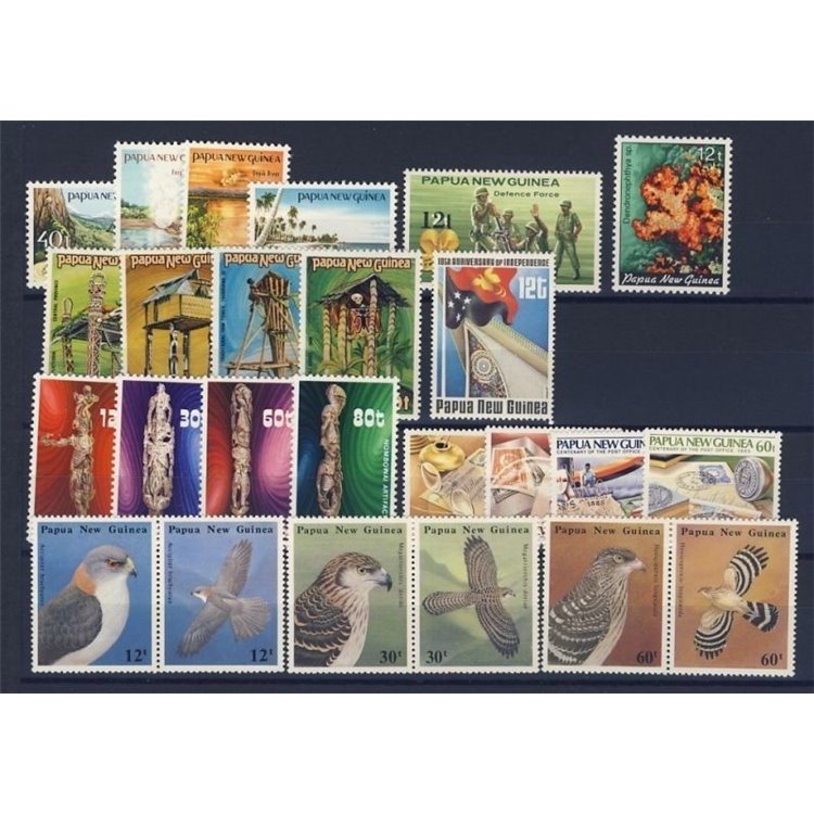 PAPUA NUOVA GUINEA 1985 Annata Completa - CompleteYear Set 25v + 1 BF MNH**