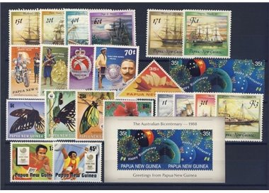 PAPUA NEW GUINEA 1988 Complete YearSet 23v + 1 s/s MNH**