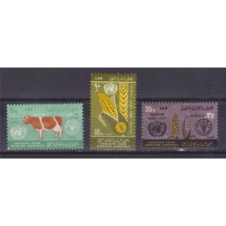 PALESTINE 1963 Campaign against hunger 3v MNH**