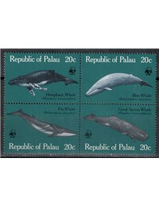 PALAU 1983 WWF, salvaguardia delle balene 4v MNH**