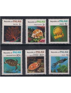 PALAU 1983 Ordinary series, marine fauna 6v MNH**