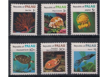 PALAU 1983 Ordinary series, marine fauna 6v MNH**