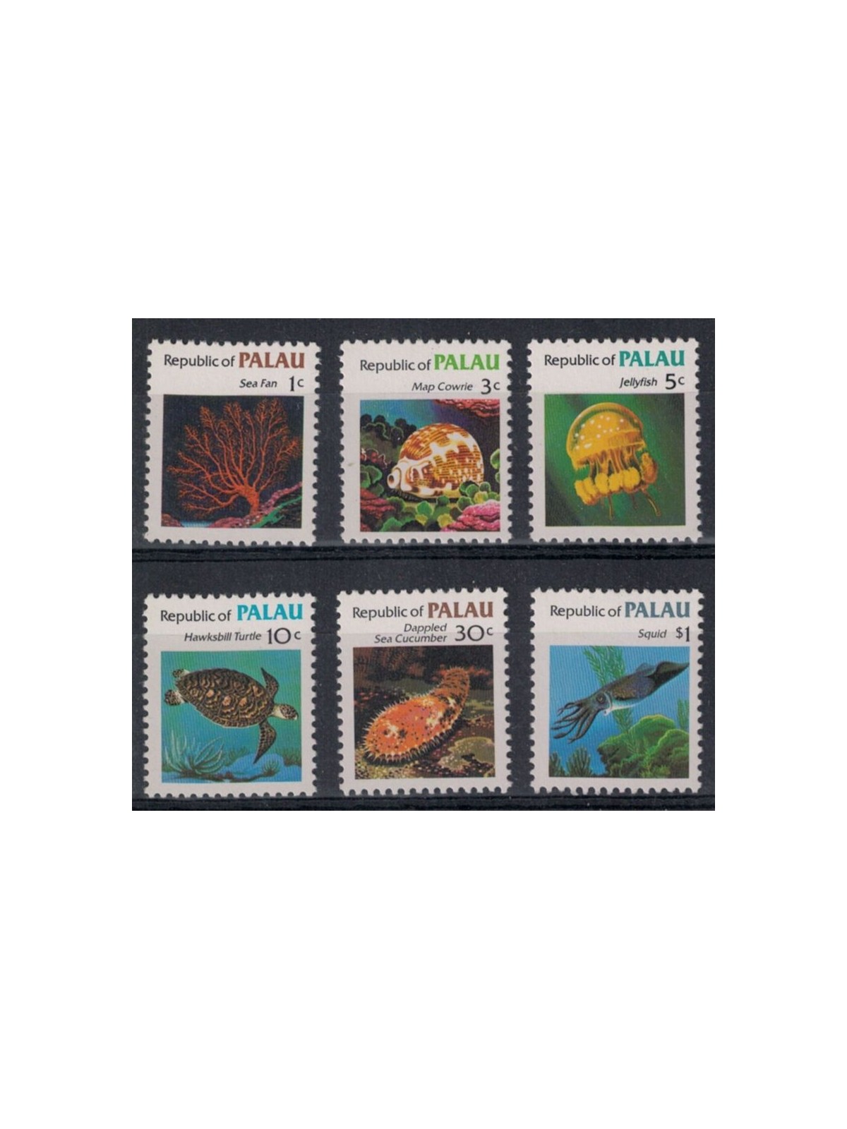 PALAU 1983 Ordinary series, marine fauna 6v MNH**