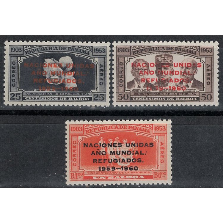 PANAMA 1960 Anno mondiale del rifugiato 3v MNH**