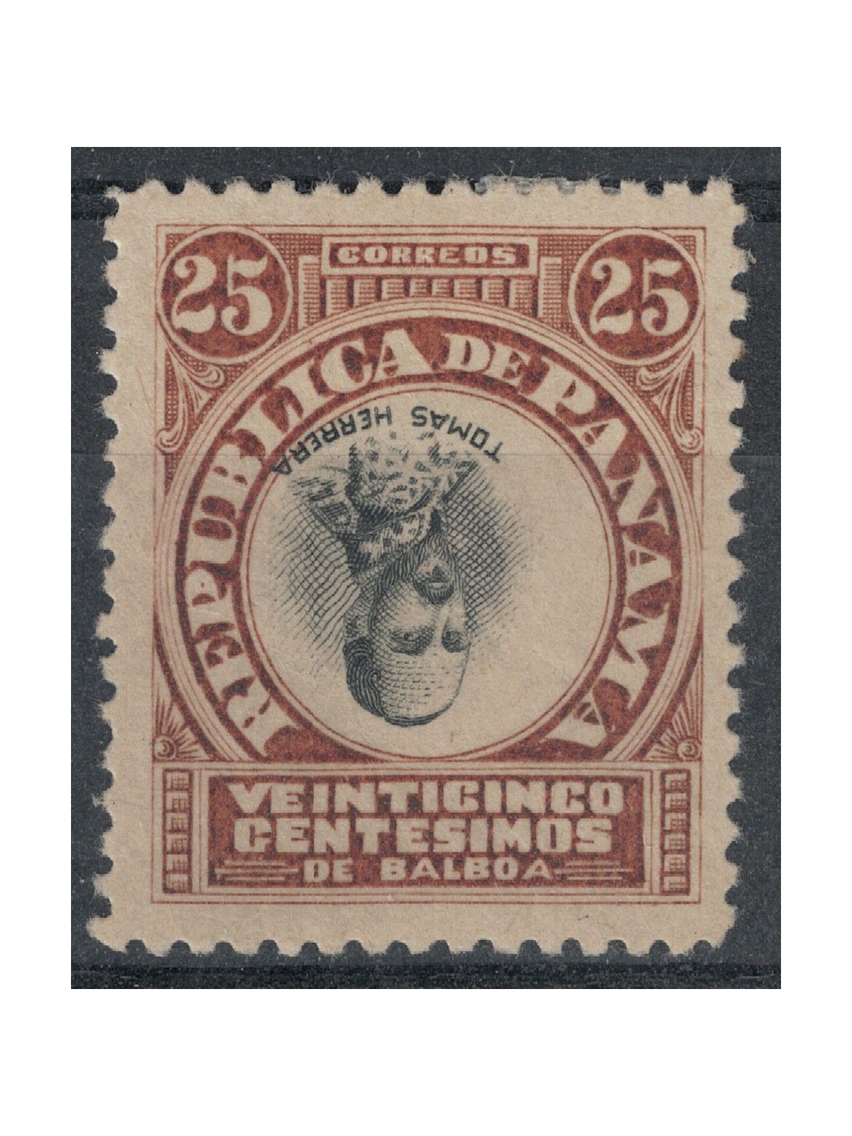 PANAMA 1906 Variety, Tomas Herrera with inverted center MH*