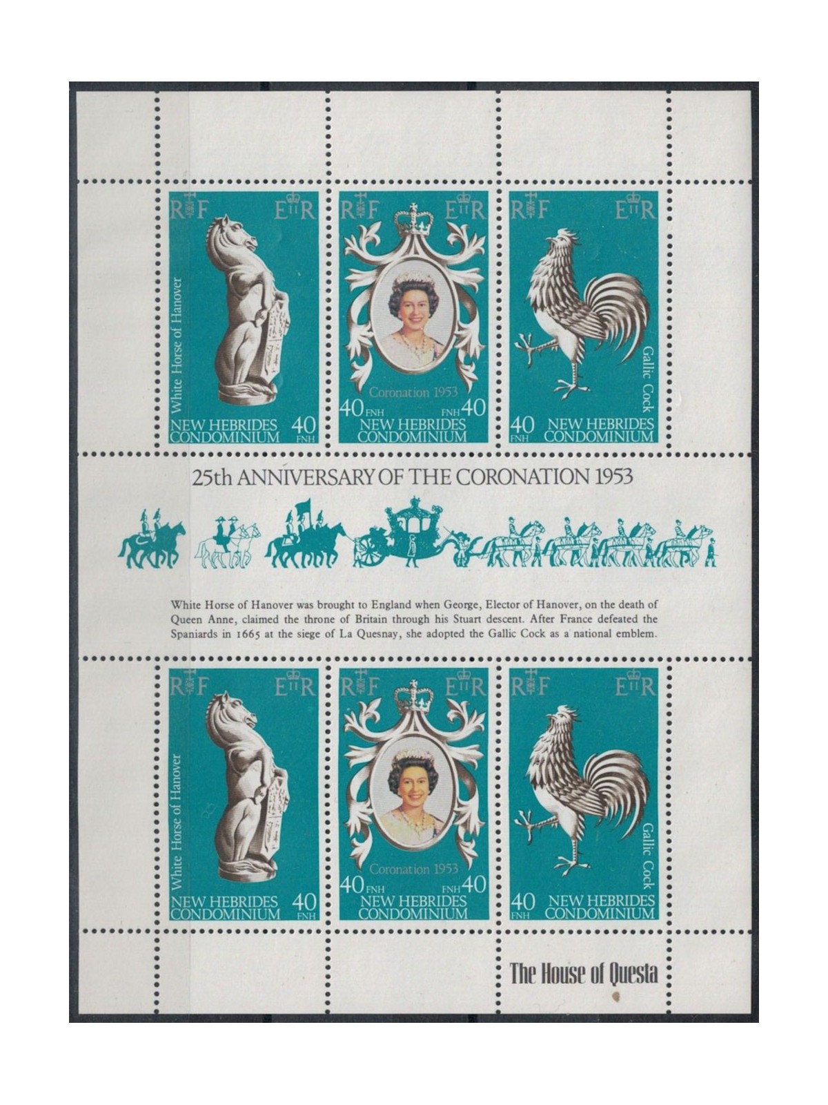 NEW HEBRIDES 1978 Silver Jubilee m/s MNH** (E)