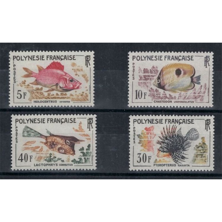POLINESIA FRANCESE 1962 Fauna marina, Pesci 4v MNH**