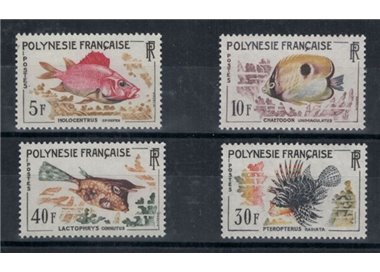 POLINESIA FRANCESE 1962 Fauna marina, Pesci 4v MNH**