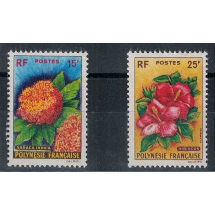POLINESIA FRANCESE 1962 Fiori - Flowers 2 v