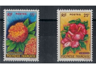 FRENCH POLYNESIA 1962 Flowers 2v