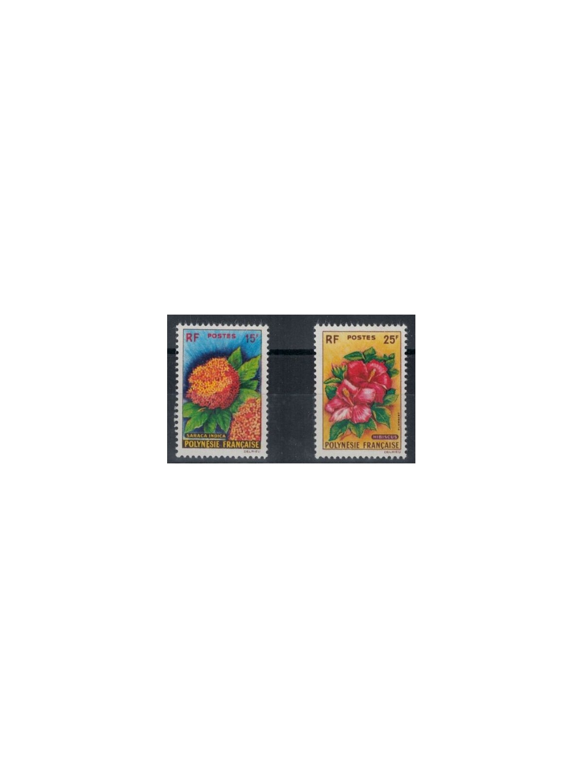 POLINESIA FRANCESE 1962 Fiori - Flowers 2 v