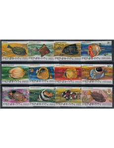 PENRHYN 1974 Ordinary series, fish 12v MNH**