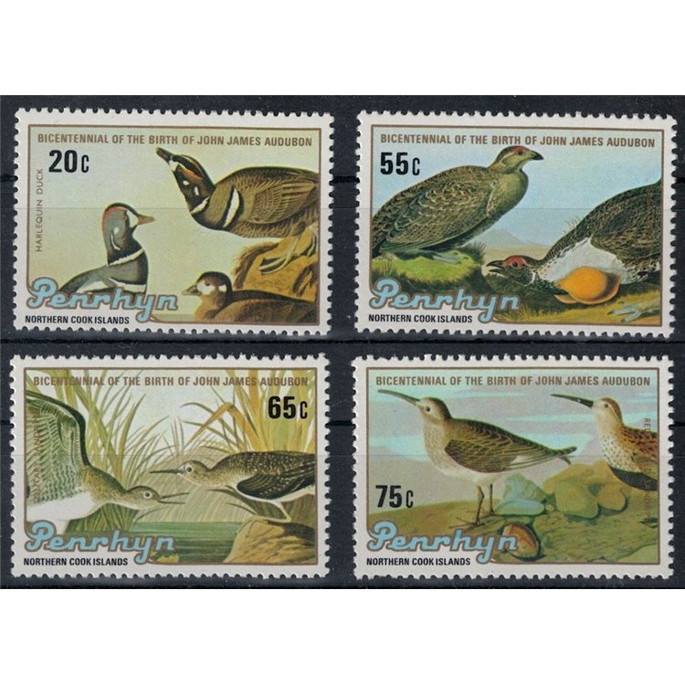 PENRHYN 1985 John James Audubon 4v MNH**