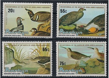 PENRHYN 1985 John James Audubon 4v MNH**