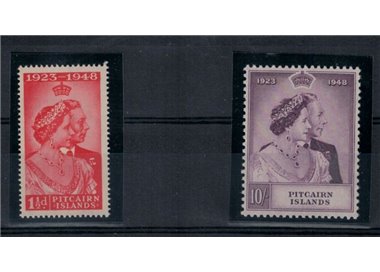 PITCAIRN 1949 Nozze d'argento reali 2v MNH**