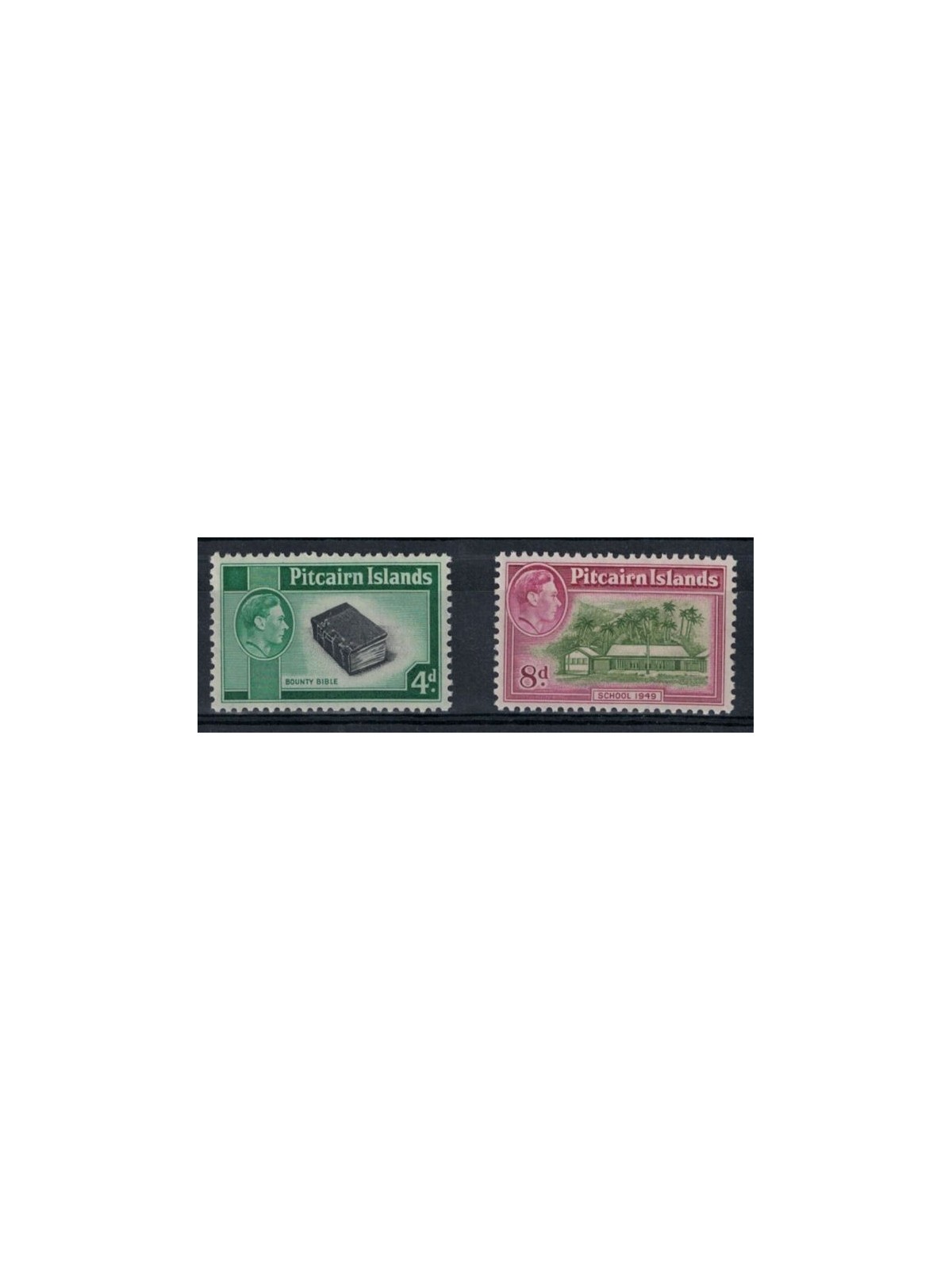 PITCAIRN 1951 Ordinary series, George VI 2v MNH**