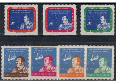 PARAGUAY 1962 Alan Barlett Shepard 7v MNH**