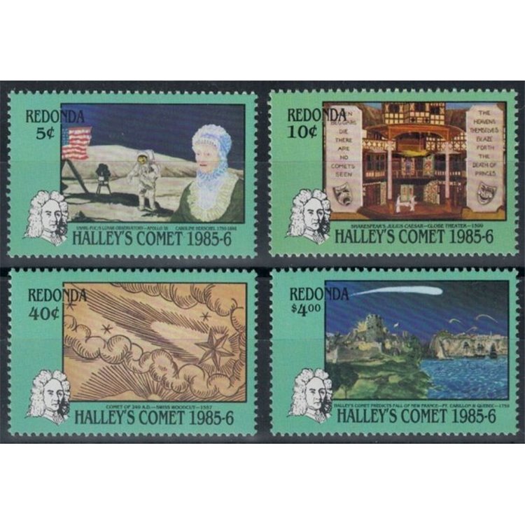 REDONDA 1986 Halley's Comet 4v MNH**
