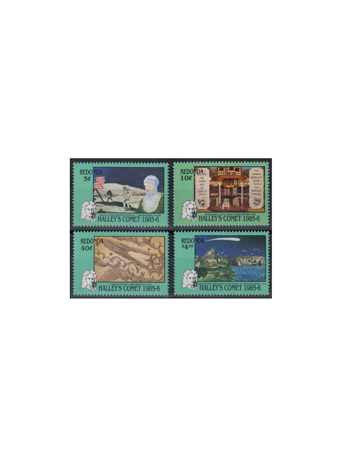 REDONDA 1986 Cometa di Halley 4v MNH**