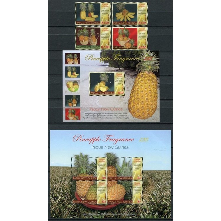 PAPUA NEW GUINEA 2011 Fruit - Pineapple 4v + 2 s/s MNH**
