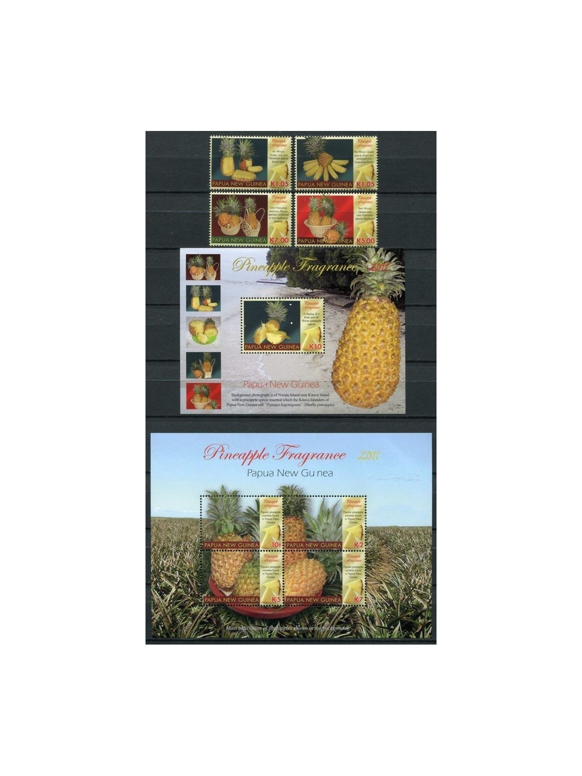 PAPUA NEW GUINEA 2011 Fruit - Pineapple 4v + 2 s/s MNH**