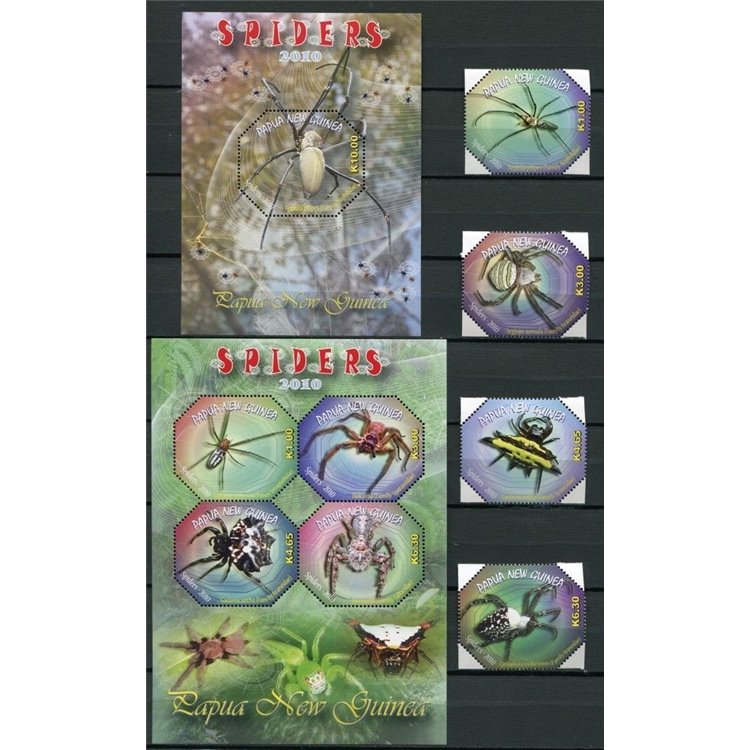 PAPUA NUOVA GUINEA 2010 Ragni - Spiders 4v + 2 BF MNH**