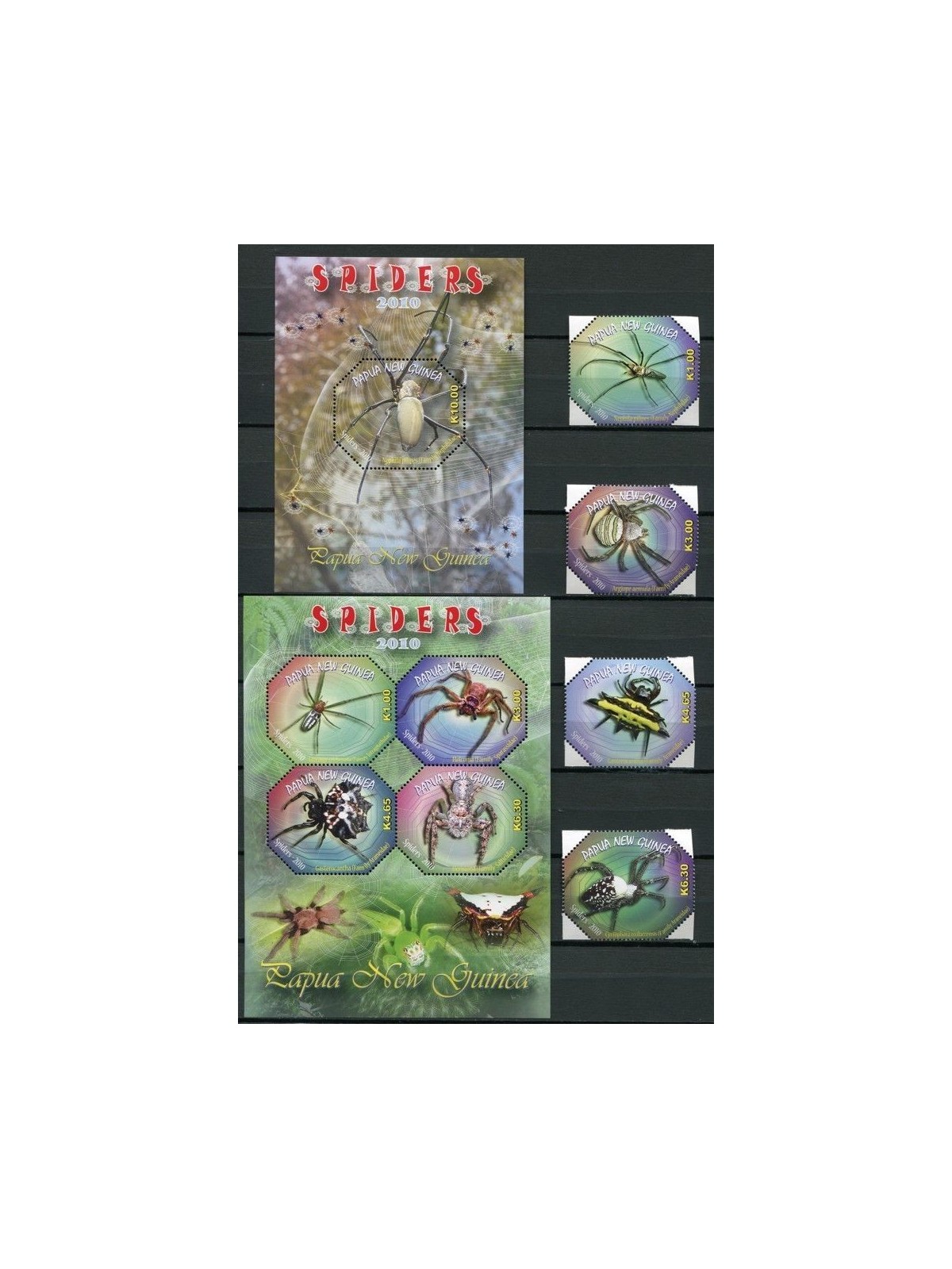 PAPUA NEW GUINEA 2010 Spiders - Spiders 4v + 2 s/s MNH**