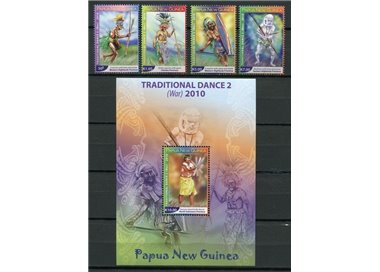 PAPUA NEW GUINEA 2010 War Dances - Traditional Dance 4v + 1 s/s MNH**