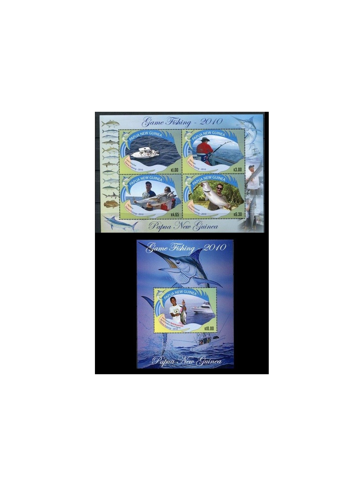 PAPUA NUOVA GUINEA 2010 Pesca sportiva - Fishing 2 BF MNH**