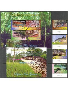 PAPUA NEW GUINEA 2011 Varani - Monitor Lizards 4v + 2 s/s MNH**