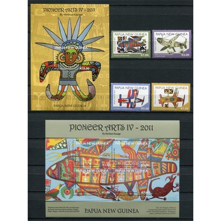 PAPUA NUOVA GUINEA 2011 Arte aborigena - Pioneer arts 4v + 2 BF MNH**