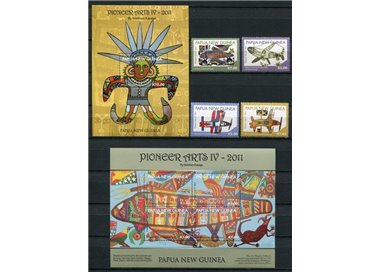 PAPUA NUOVA GUINEA 2011 Arte aborigena - Pioneer arts 4v + 2 BF MNH**