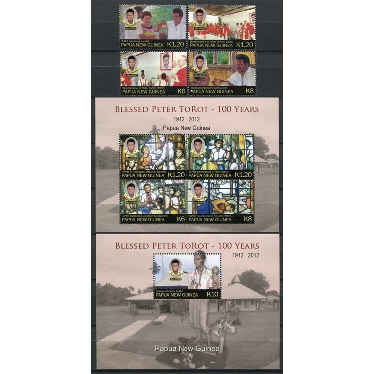 PAPUA NEW GUINEA 2012 Peter To Rot 4v + 2 s/s MNH**