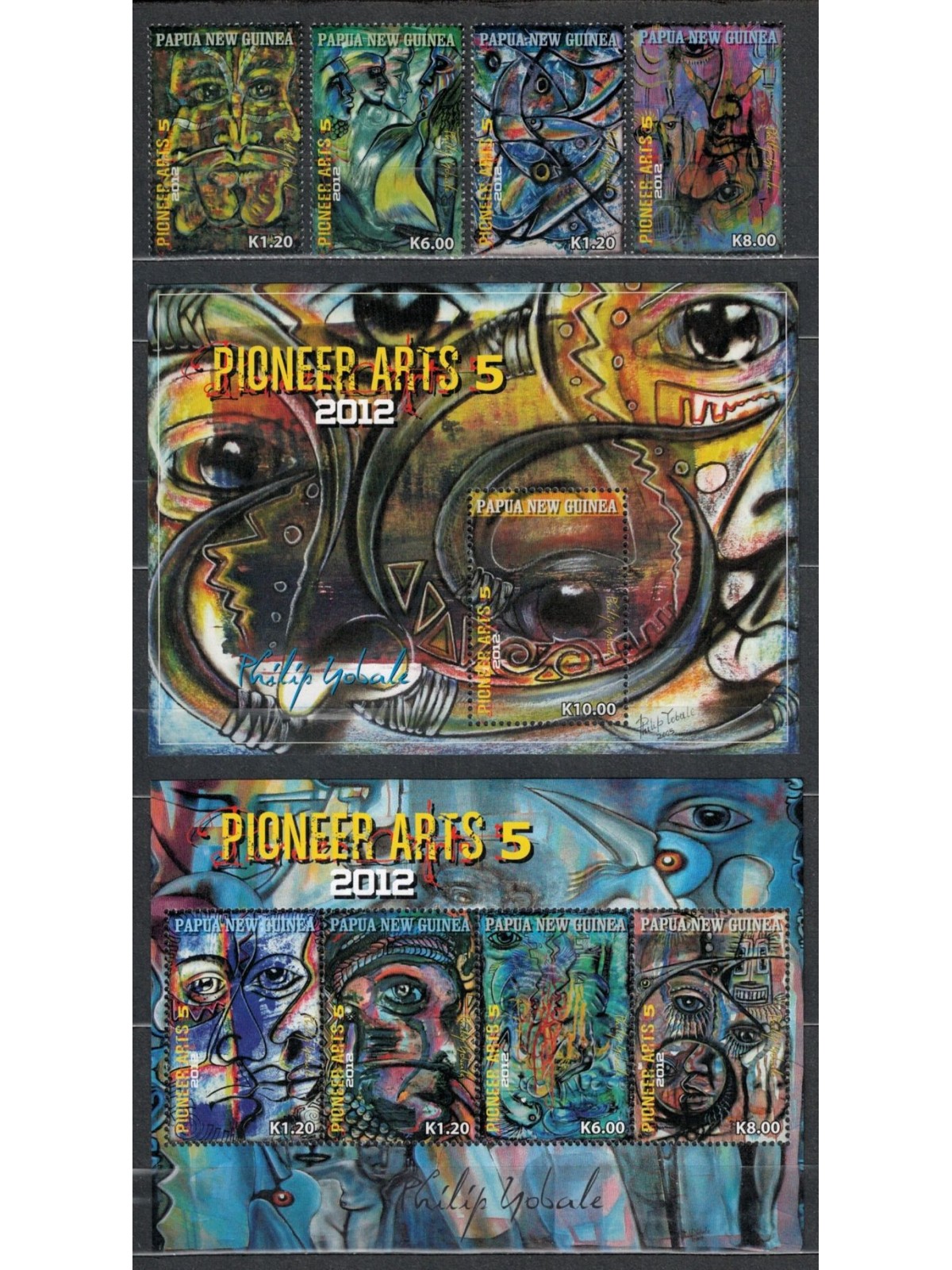 PAPUA NUOVA GUINEA 2012 Arte aborigena 4v + 2 BF MNH**