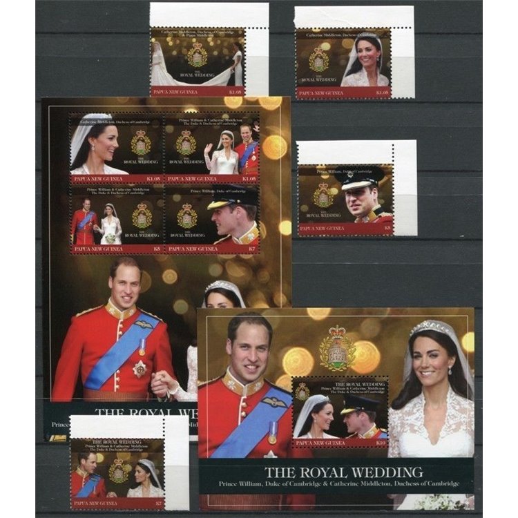 PAPUA NUOVA GUINEA 2011 Nozze Reali - Royal Wedding 4v + 2 BF MNH**