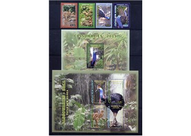 PAPUA NEW GUINEA 2011 Cassowary - Cassowaries 4v + 2 s/s MNH**